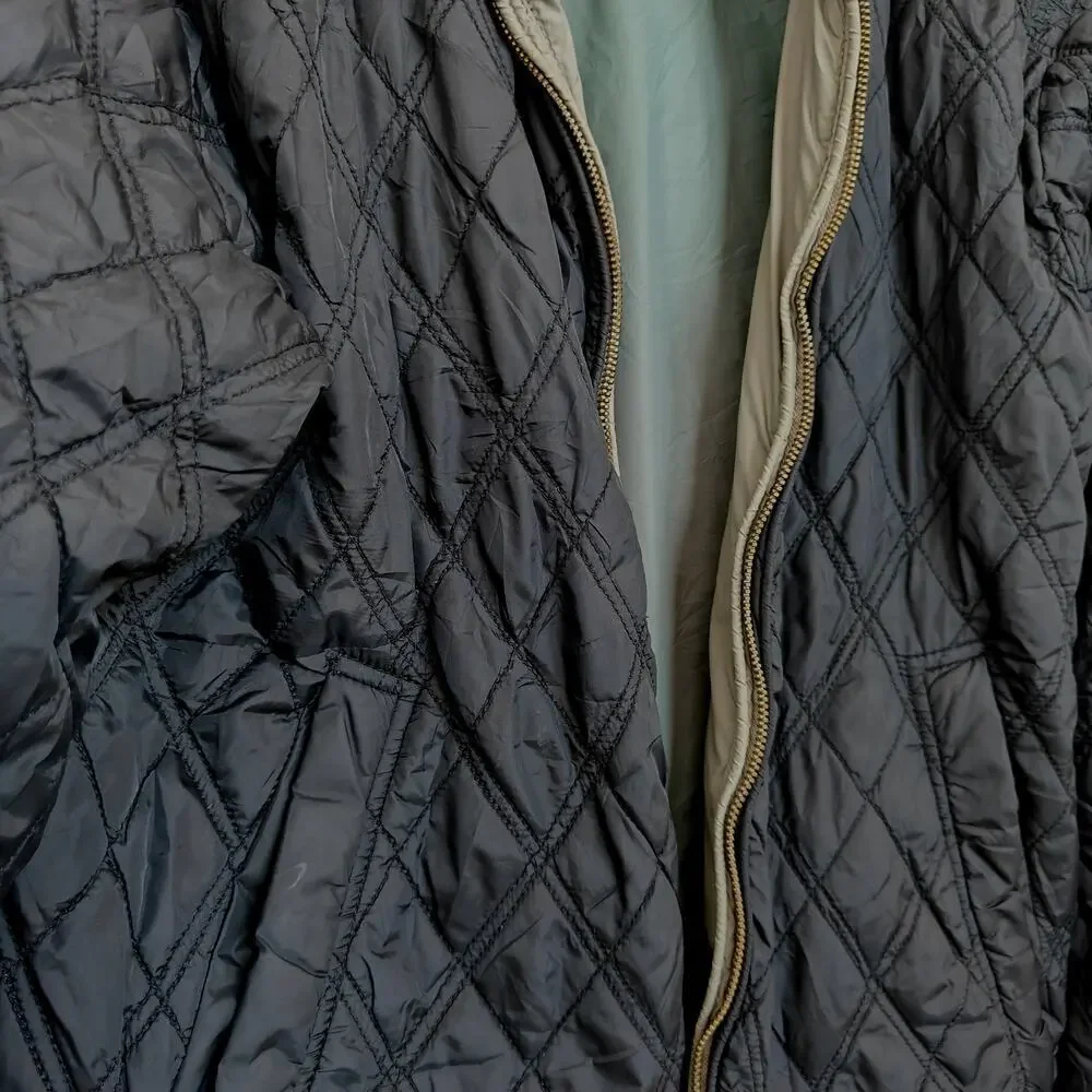 Diesel Reversible Jacket Olive Green Black Full Zip Lightweight Size M